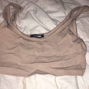 Nude extra cropped top